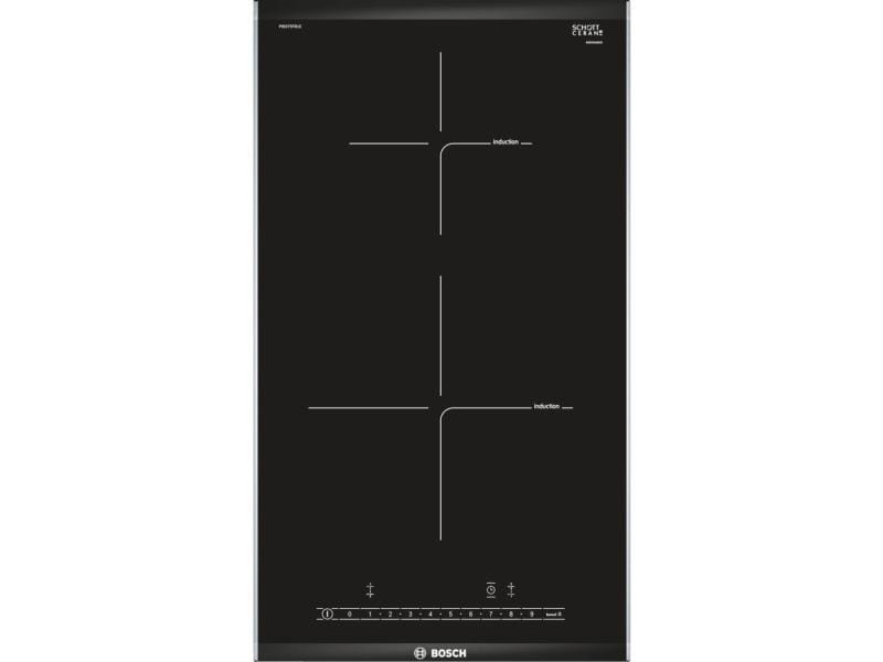 Bosch Glaskeramik-Kochfeld Domino PIB375FB1E Facetten-Desig Induktion-Kochfeld mit 2 Herdplatten