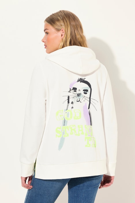 Hoodie, Kapuzensweater, Rückenprint, Einschubtaschen