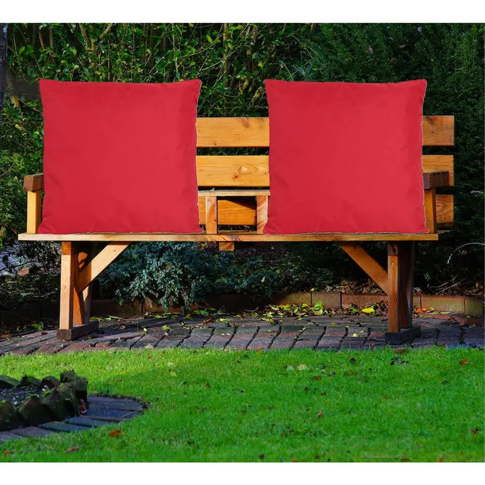 Anna's Collection Sierkussen buiten/tuin - rood - 60 x 60 cm