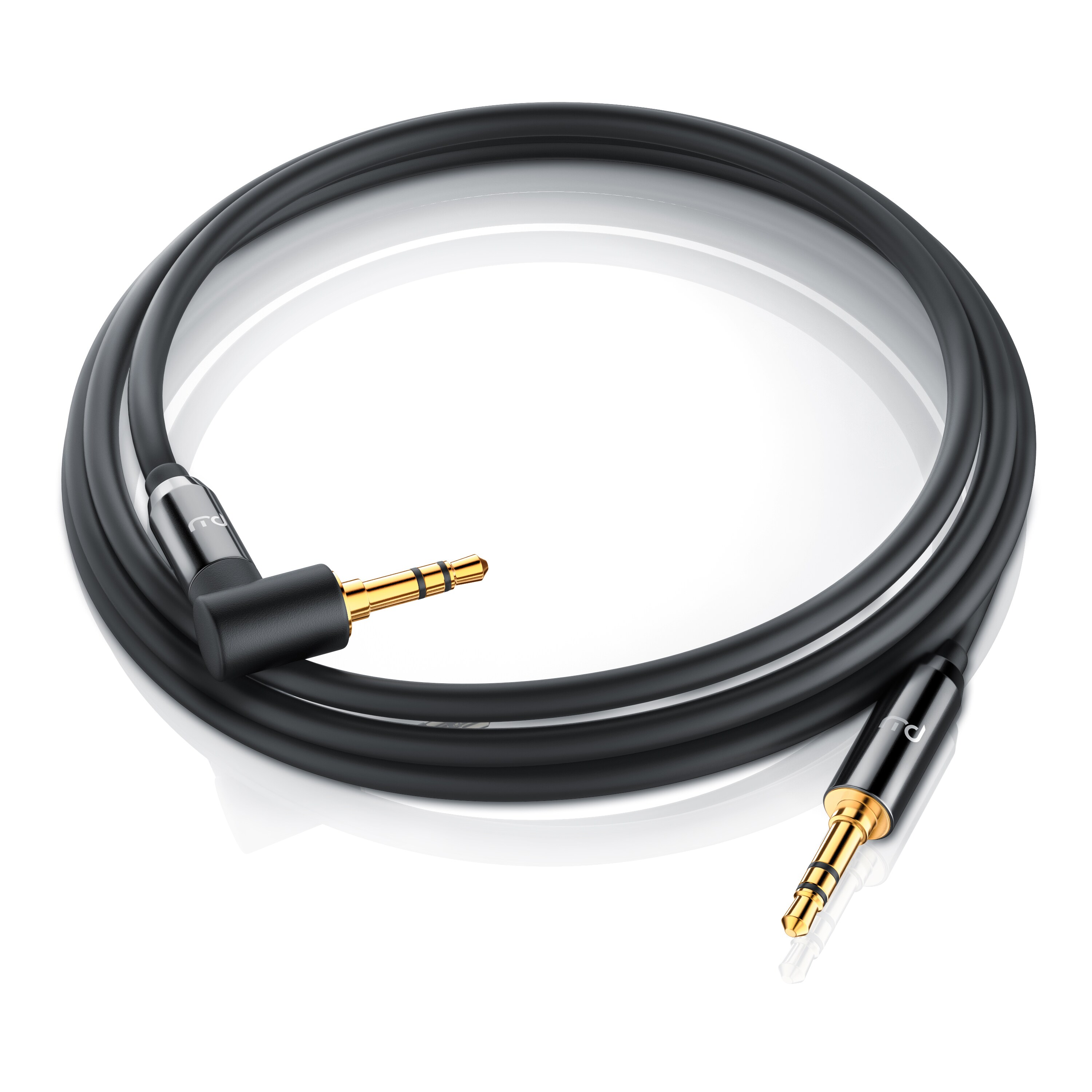Primewire AUX zu 3,5-mm-Klinke Audio-Kabel 90° gewinkelt, HiFi Klinkenkabel Verbindungskabelfür Audiogeräte - 2m