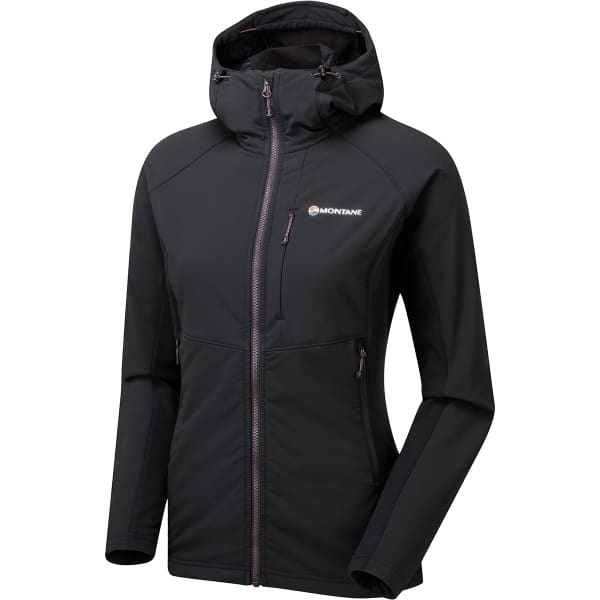 Softshell randonnée MONTANE W KRYPTON HOODIE BLACK BLACK