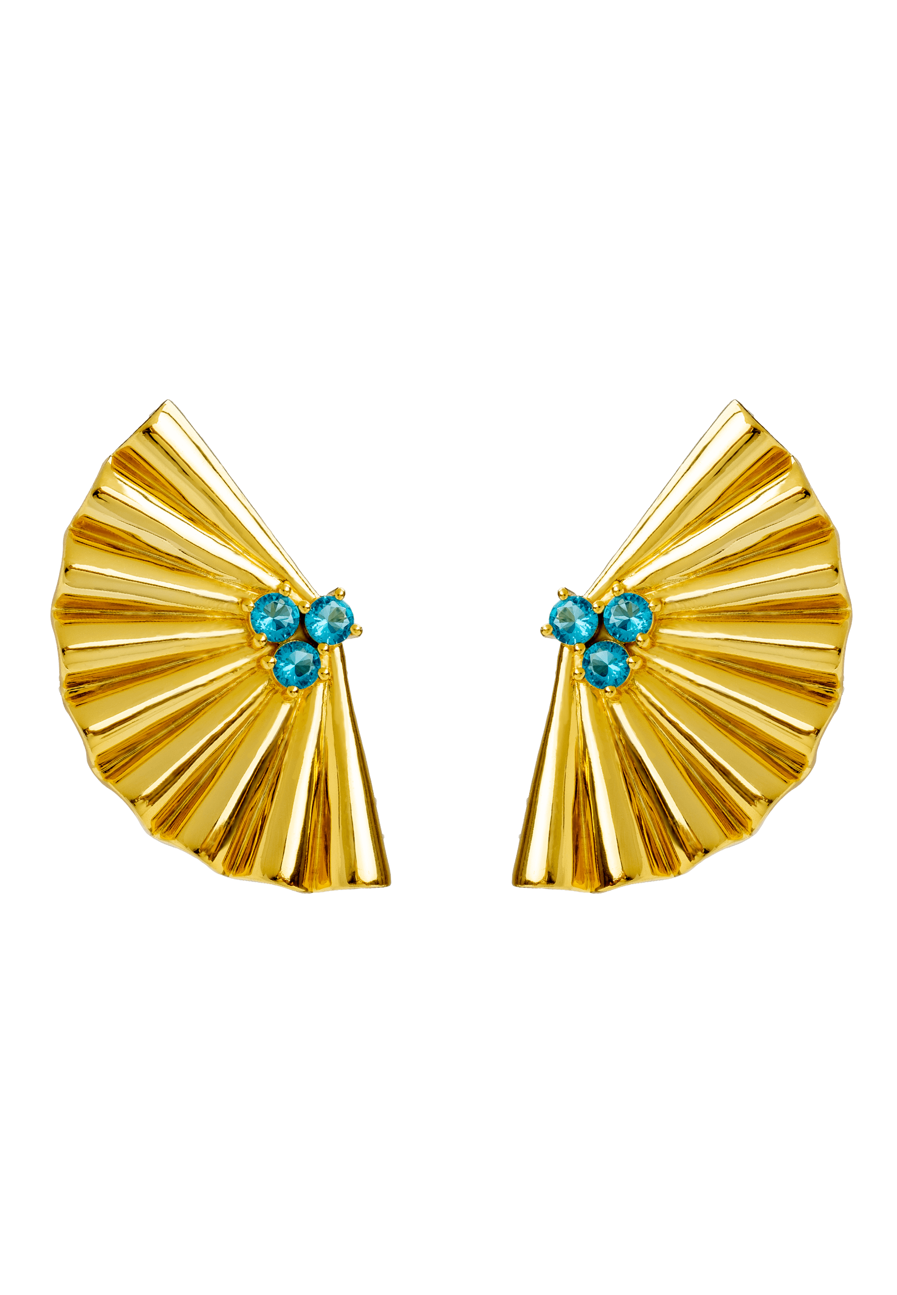 CIRSE - Boucles d'oreilles éventail | Bleu