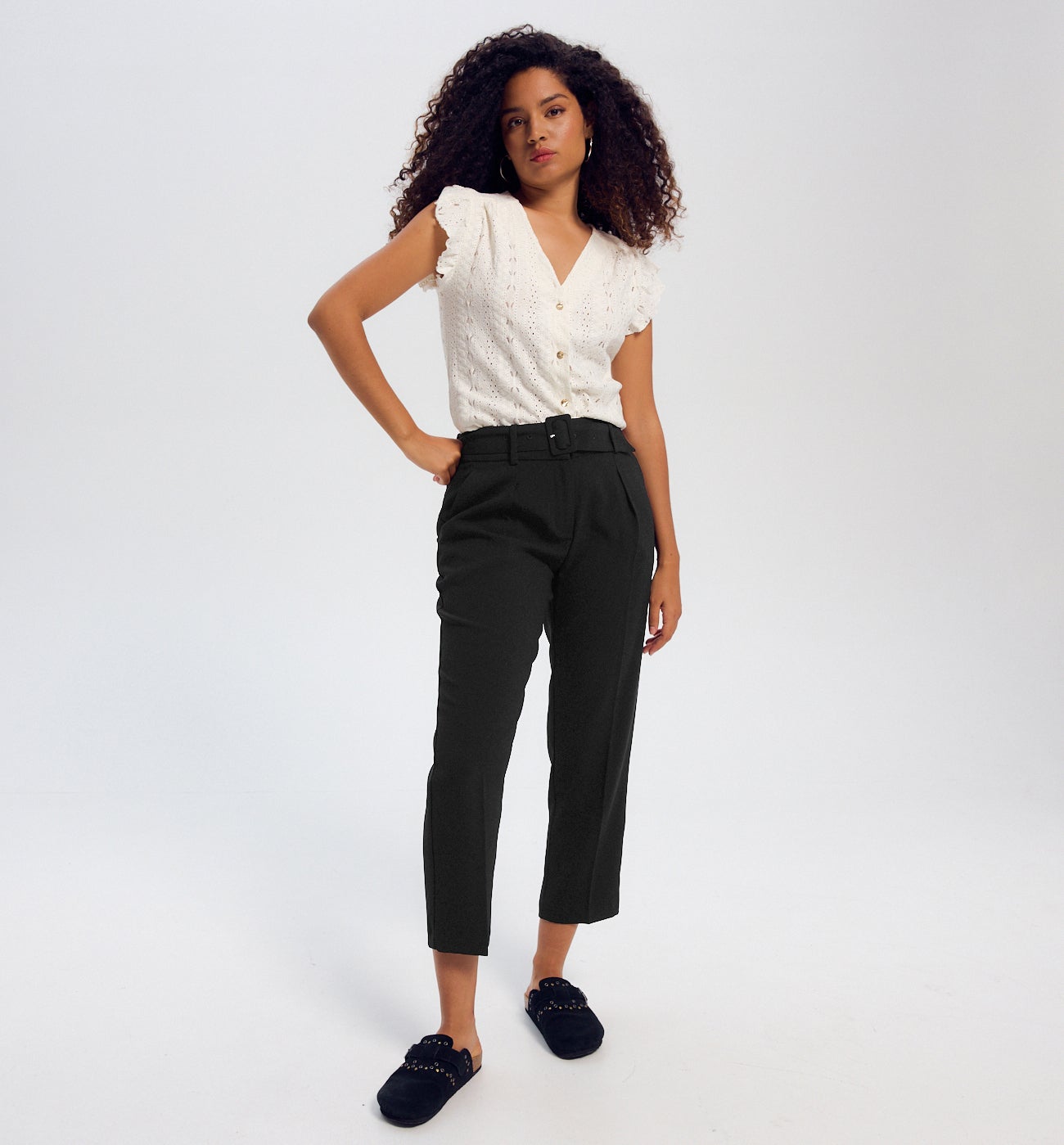 Pantalon à pinces Femme - Noir