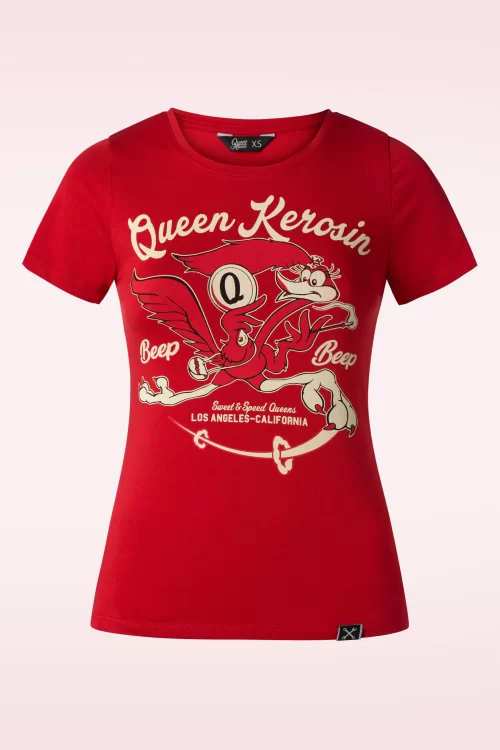 Queen Kerosin Sweet and Speed T-shirt in rood