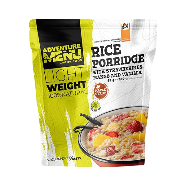 Adventure Menu -  Lightweight Reisbrei mit Erdbeere Mango Vanille