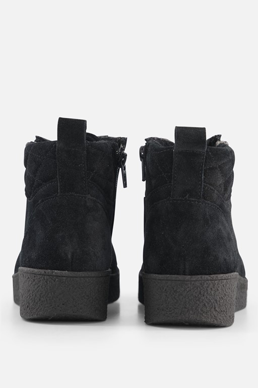 Feyn Marina Enkellaarsjes zwart Suede