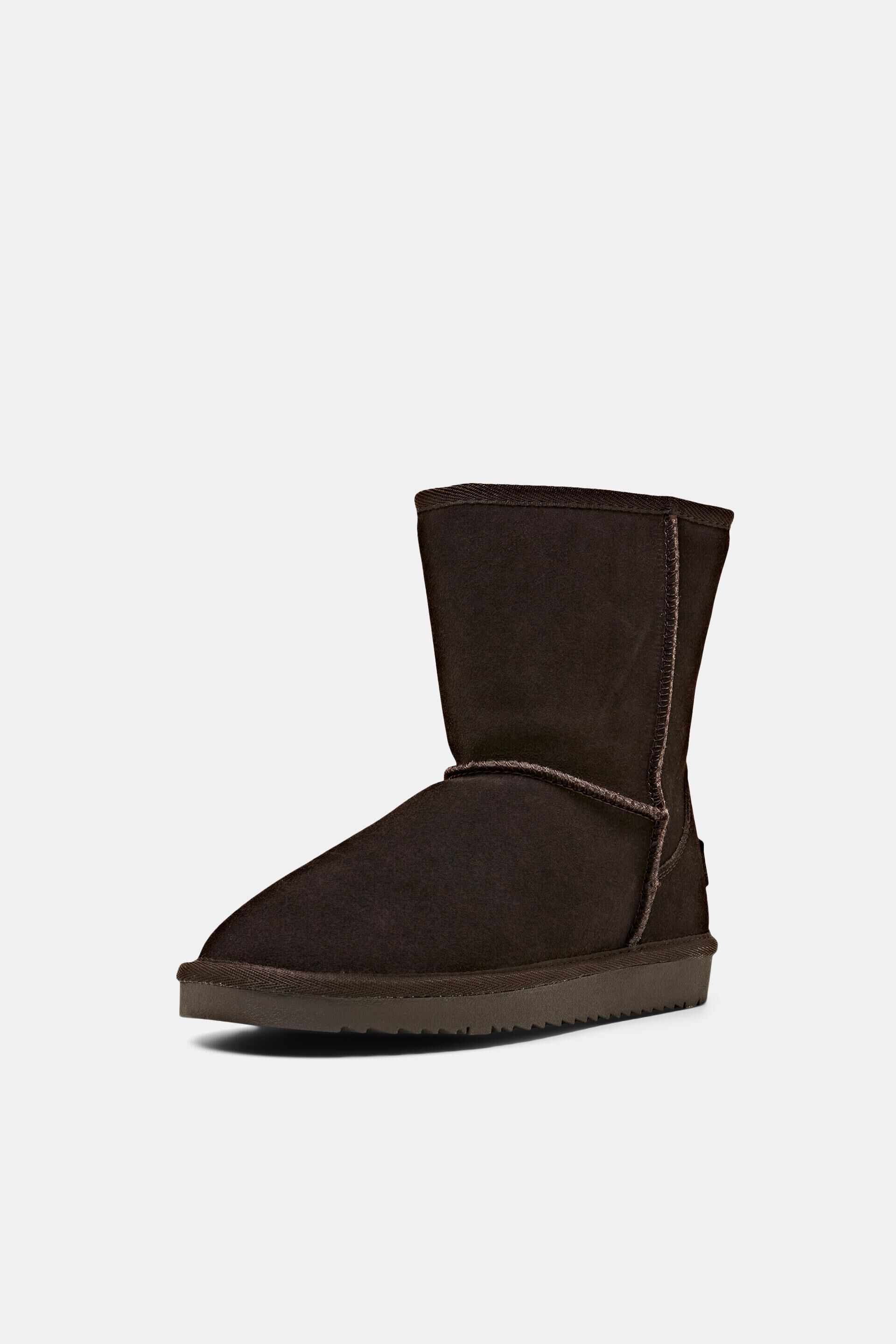 Bottines d’hiver en daim doublées de fourrure synthétique