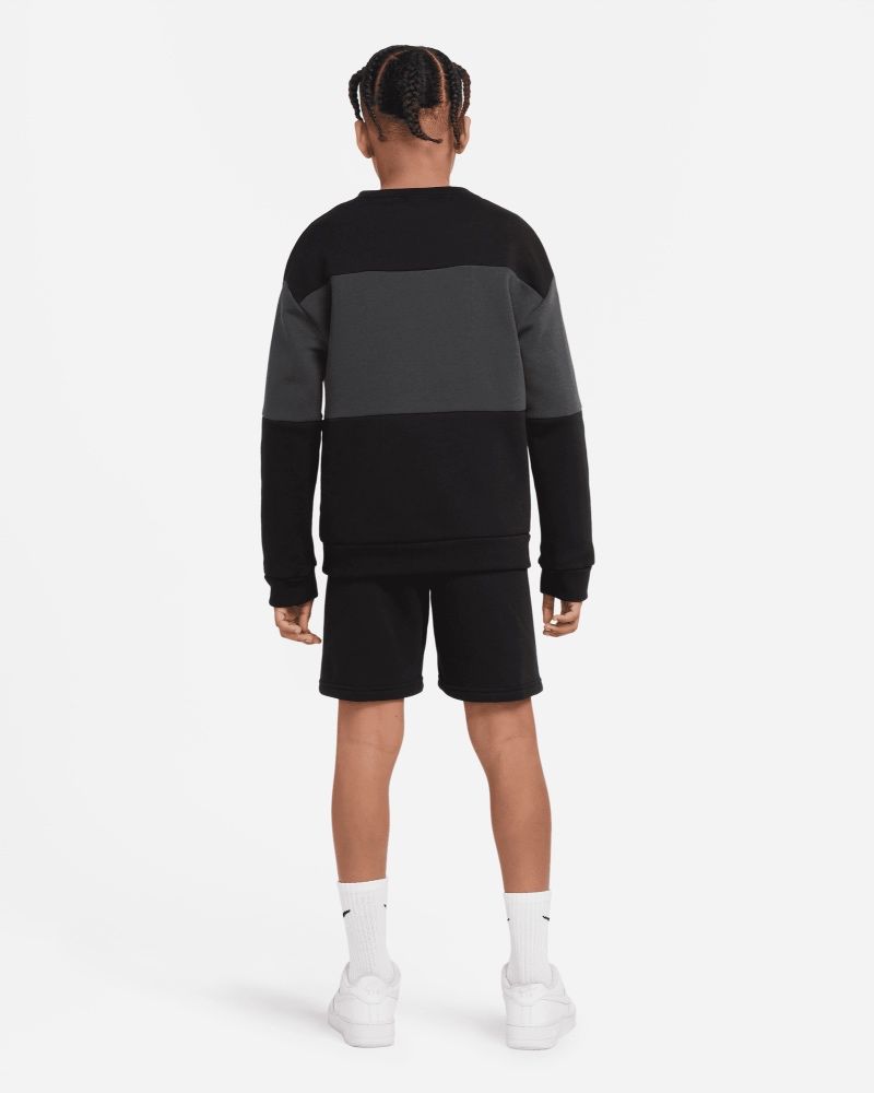Ensemble Pull / Short Nike Sportswear French Terry Noir pour enfant