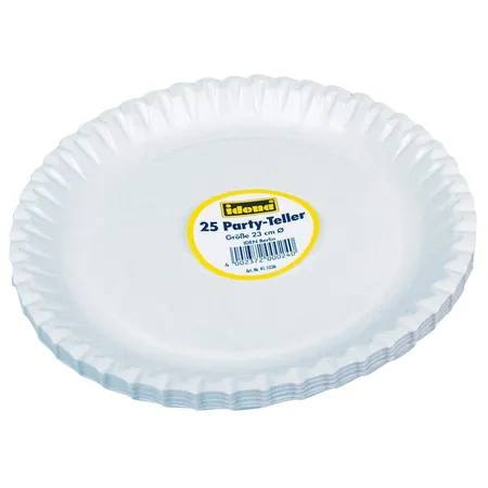 Idena Partyteller weiß 23 cm, 25 Stück