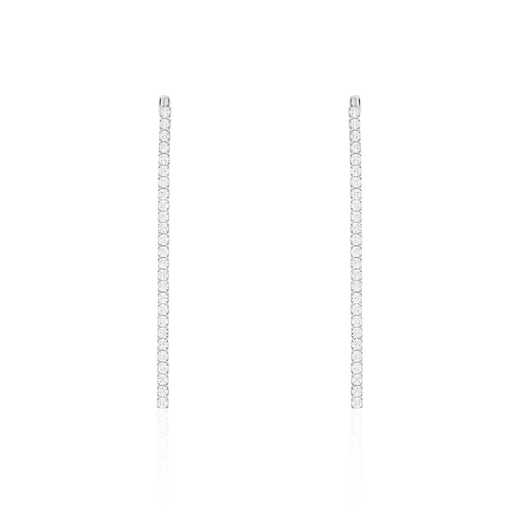 Boucles D'oreilles Pendantes Lou-anne Argent Blanc Oxyde De Zirconium