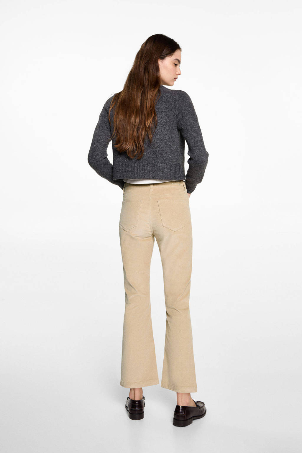 MANGO TEEN flared casual broek beige