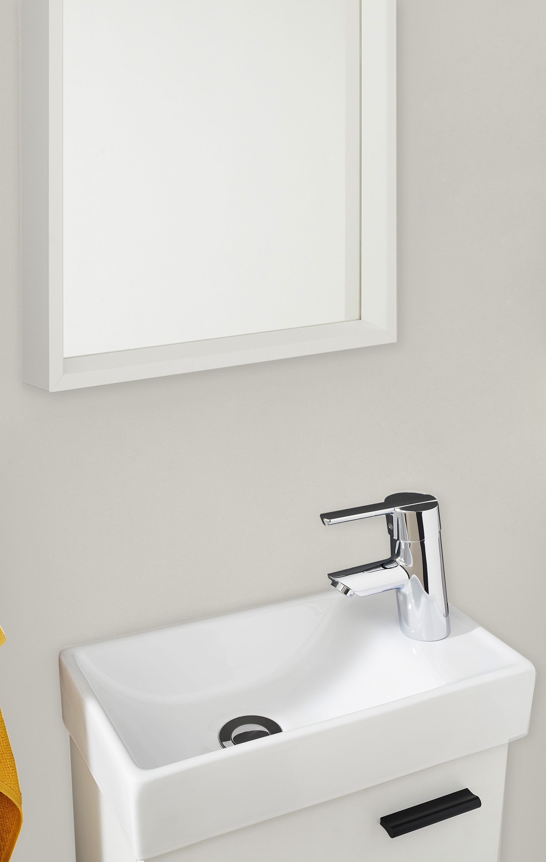 Gäste WC Badmöbel Set Waschbecken mit Unterschrank klein Weiß