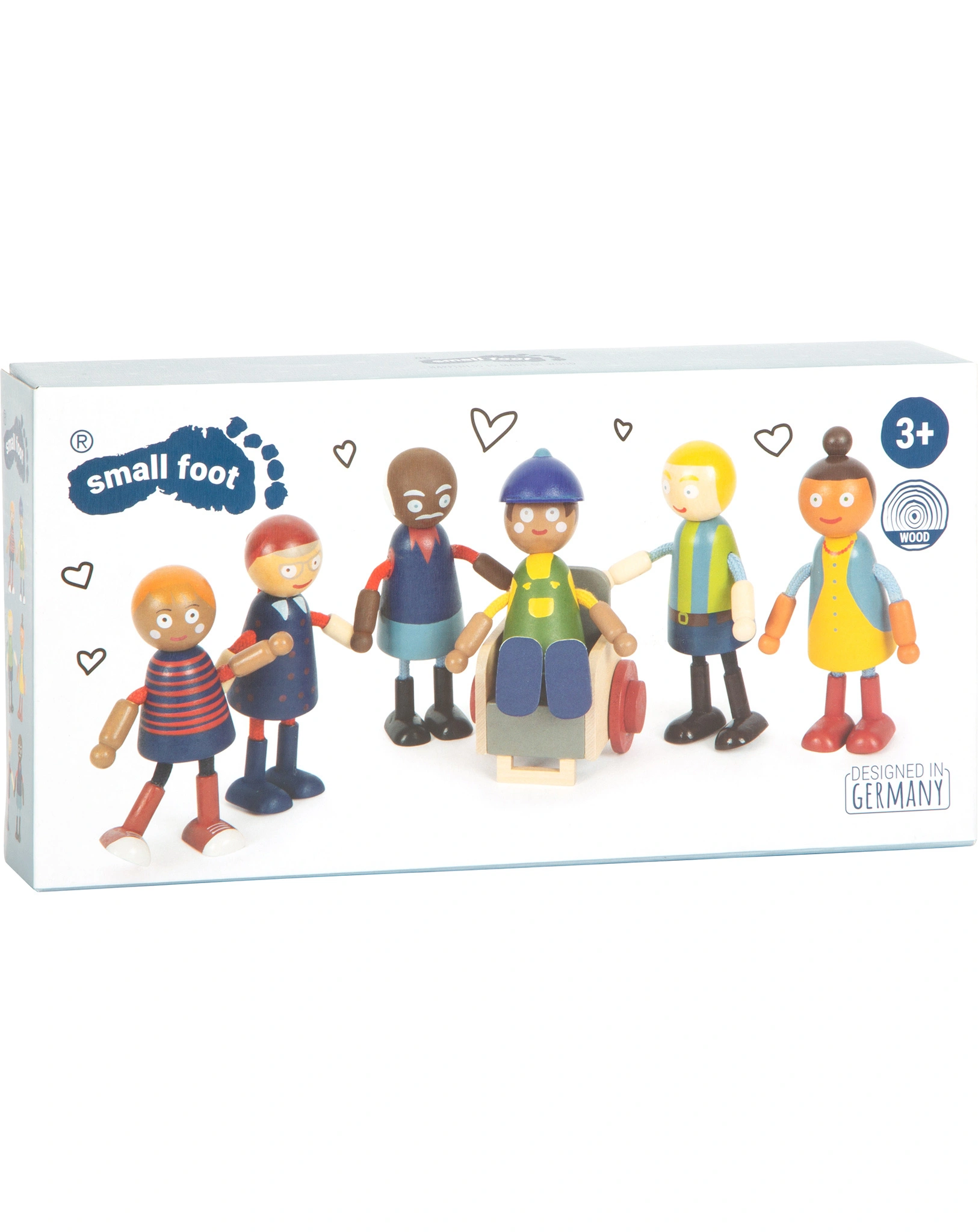 Biegepuppen-Set FAMILIE MIT ROLLSTUHL 7-teilig