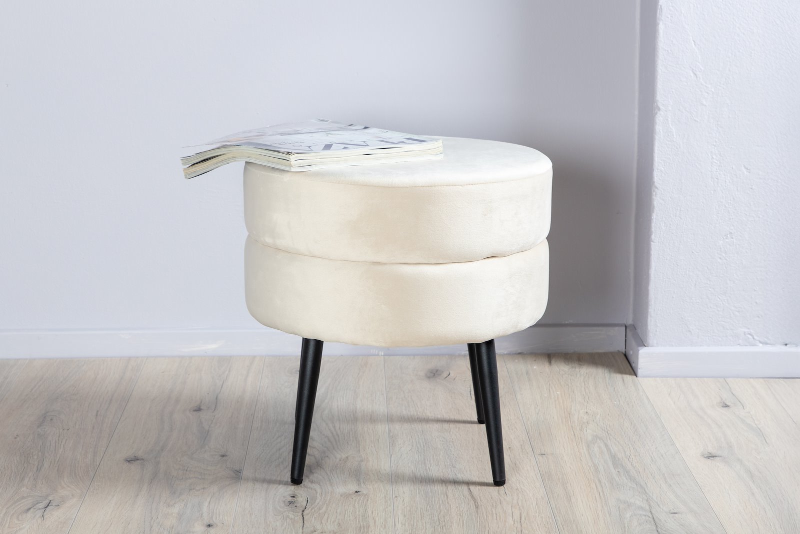 Pot puff Beige velur, sorte ben