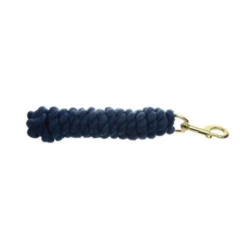 Guia de corda azul marinho para cavalos com mosquetão.