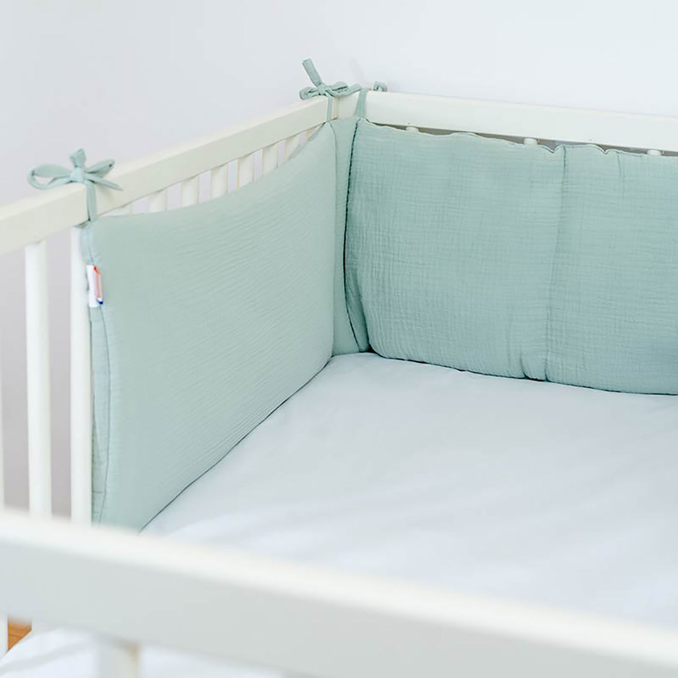Papate Tour de Lit en Coton Bio vert - 30x190 cm