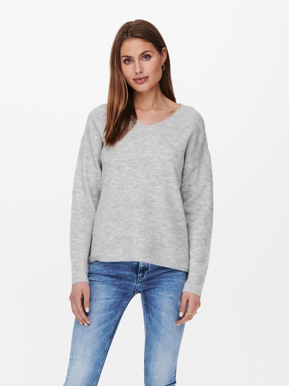 ONLCAMILLA Strickpullover Light Grey Melange