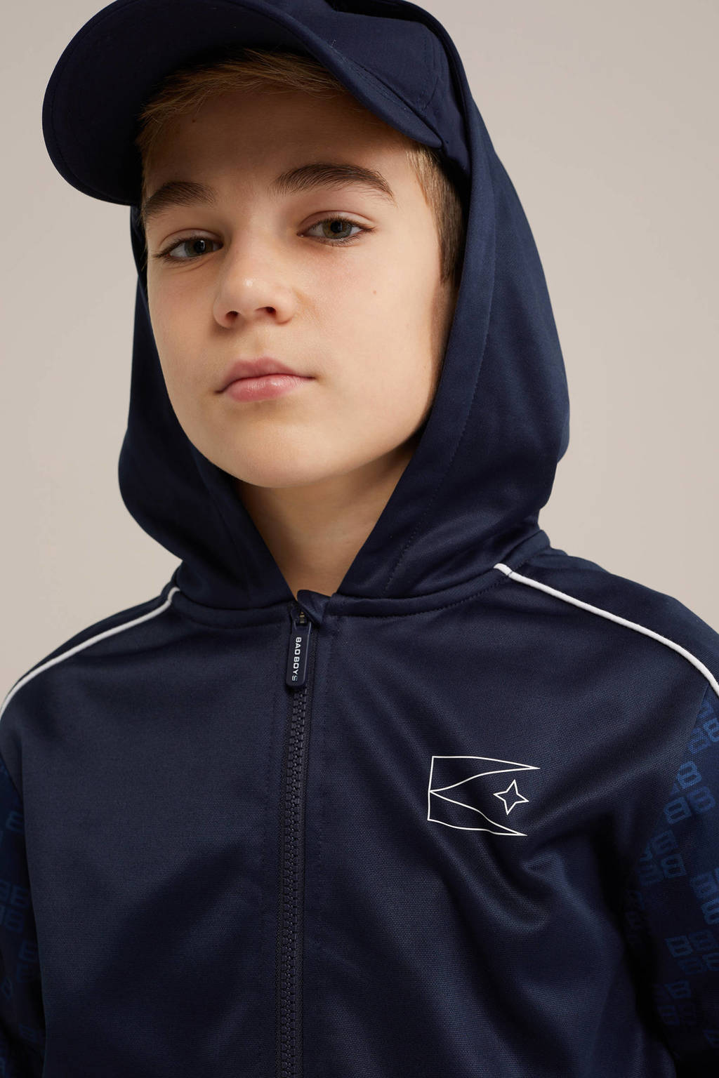 WE Fashion sweatvest donkerblauw