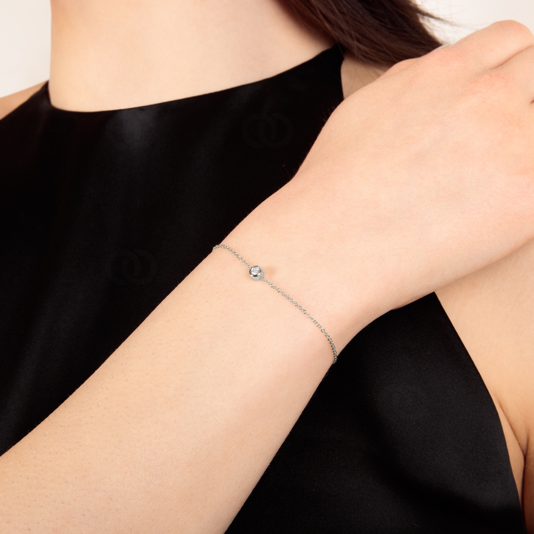 Armband 750/18 K Weissgold mit Diamant 0.05 ct H/si