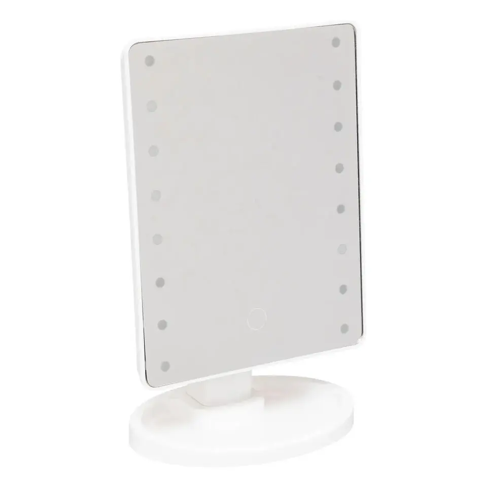 Make-up spiegel Vegas - met LED lampjes - kunststof - 16 x 28 cm