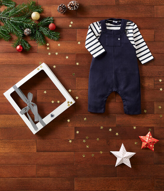 Ensemble salopette et marinière en jersey épais bébé