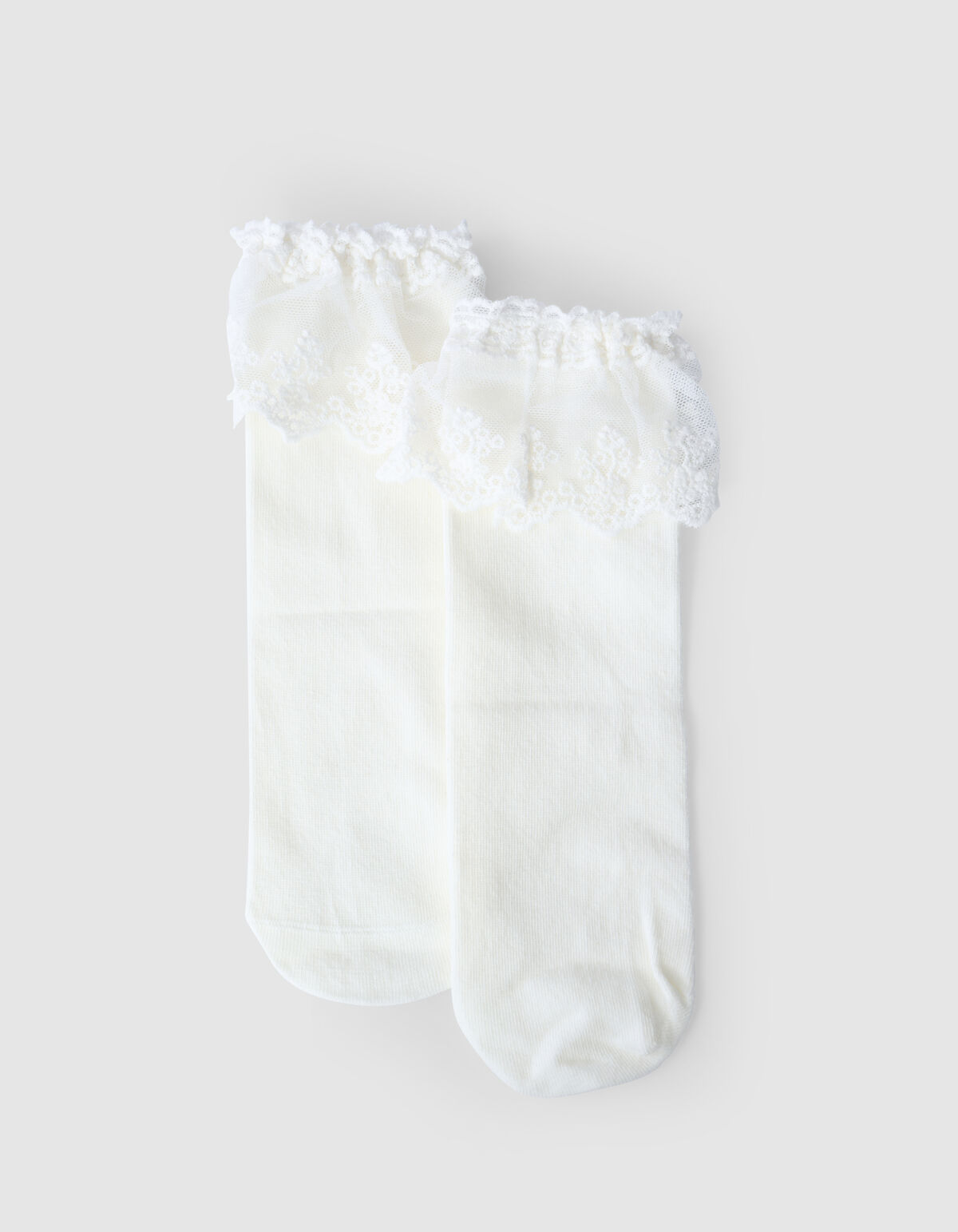 Ruffle Kant Sokken Wit