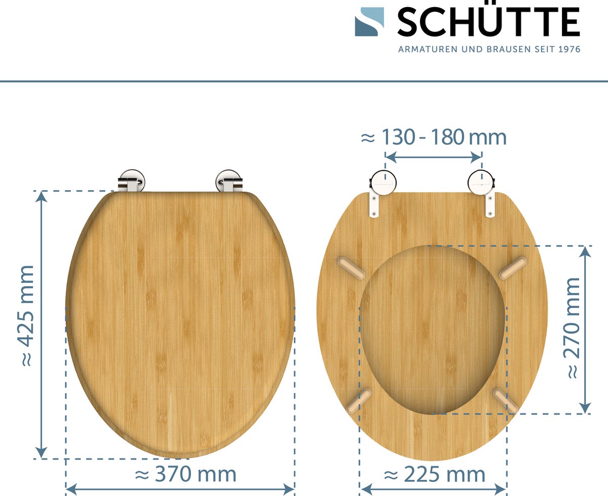 Schutte Mabel toiletzitting bamboe bruin
