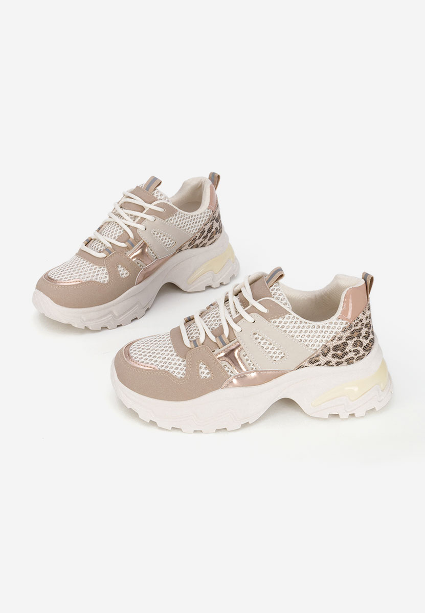 Baskets à plateforme beige Kiria