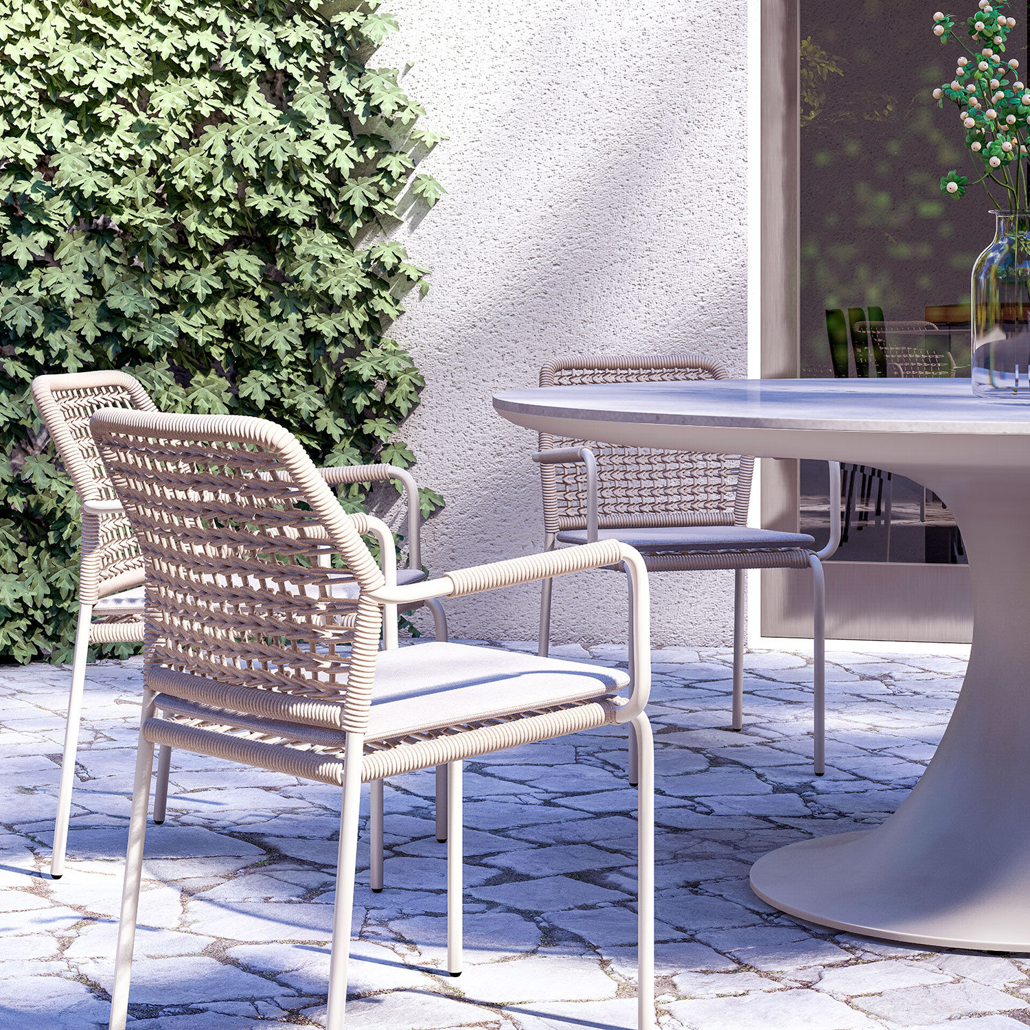 Runder Gartentisch Arnold taupe
