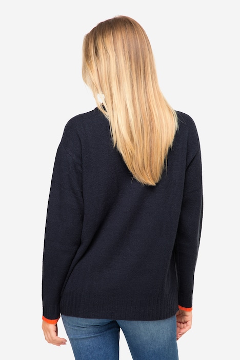 Pullover, Wording, Stehkragen, Langarm, OEKO-TEX