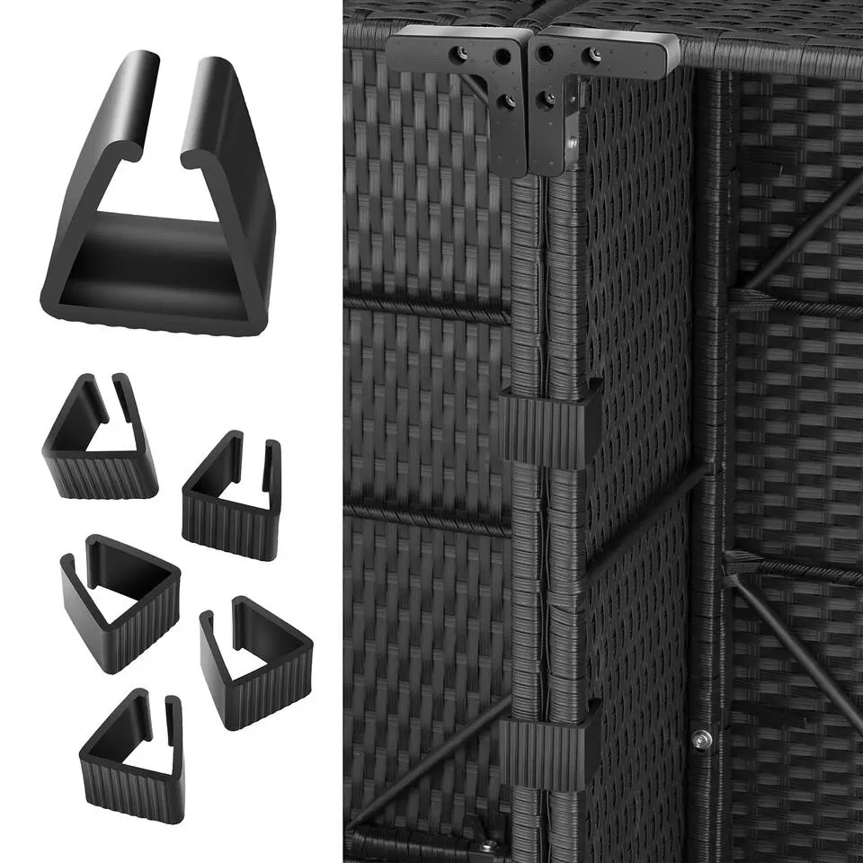 tectake - Loungeset Venetië - wicker - zwart