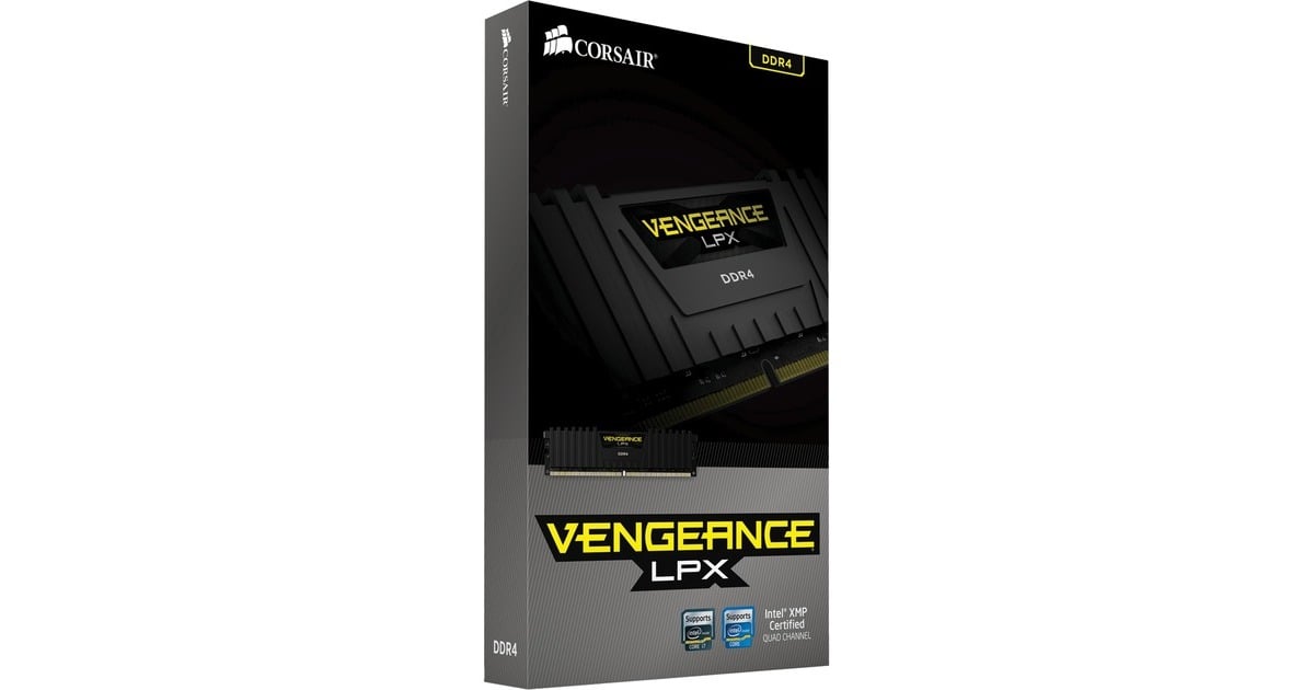 Corsair16 GB DDR4-3200 Kit werkgeheugen  (Zwart, CMK16GX4M2B3200C16, Vengeance LPX, XMP)