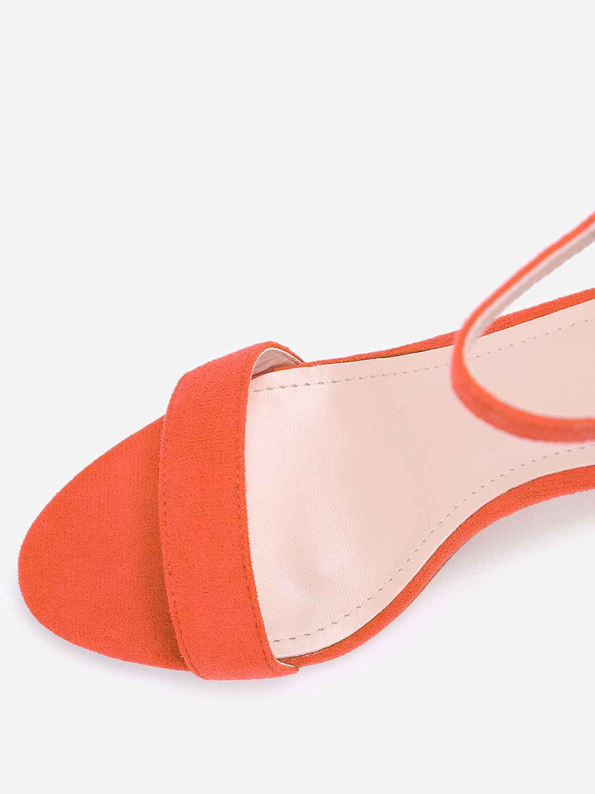 Sandales à brides et talon carré- orange