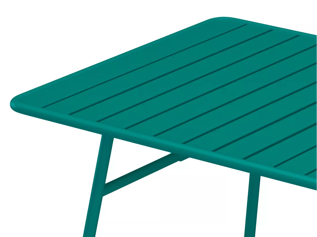 Table de jardin L.160 cm en métal - Bleu canard - MIRMANDE de MYLIA
