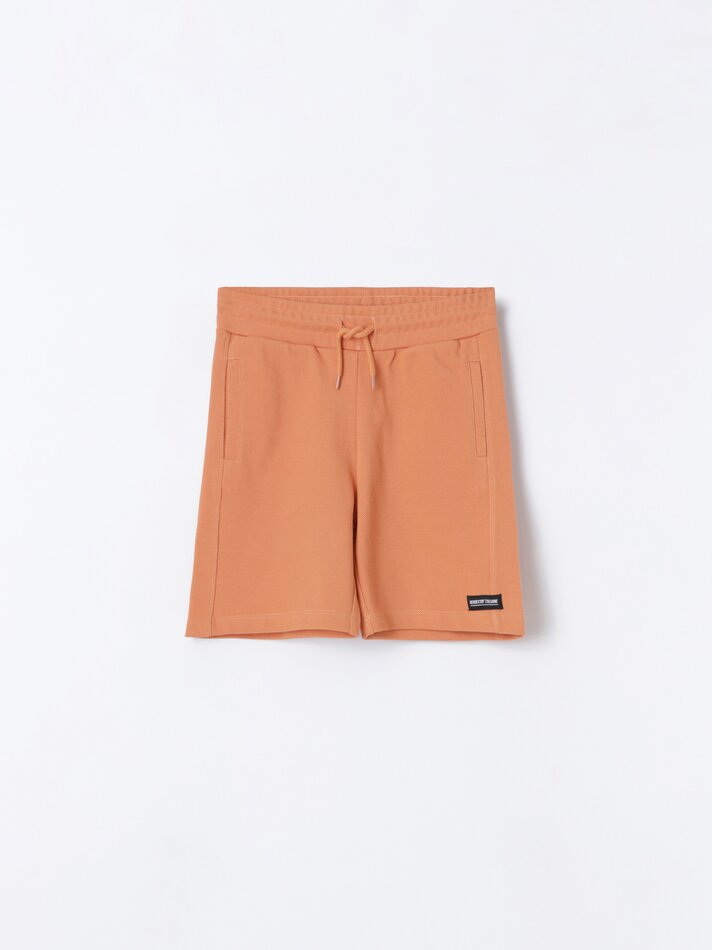 Bermuda jogger piqué - Laranja
