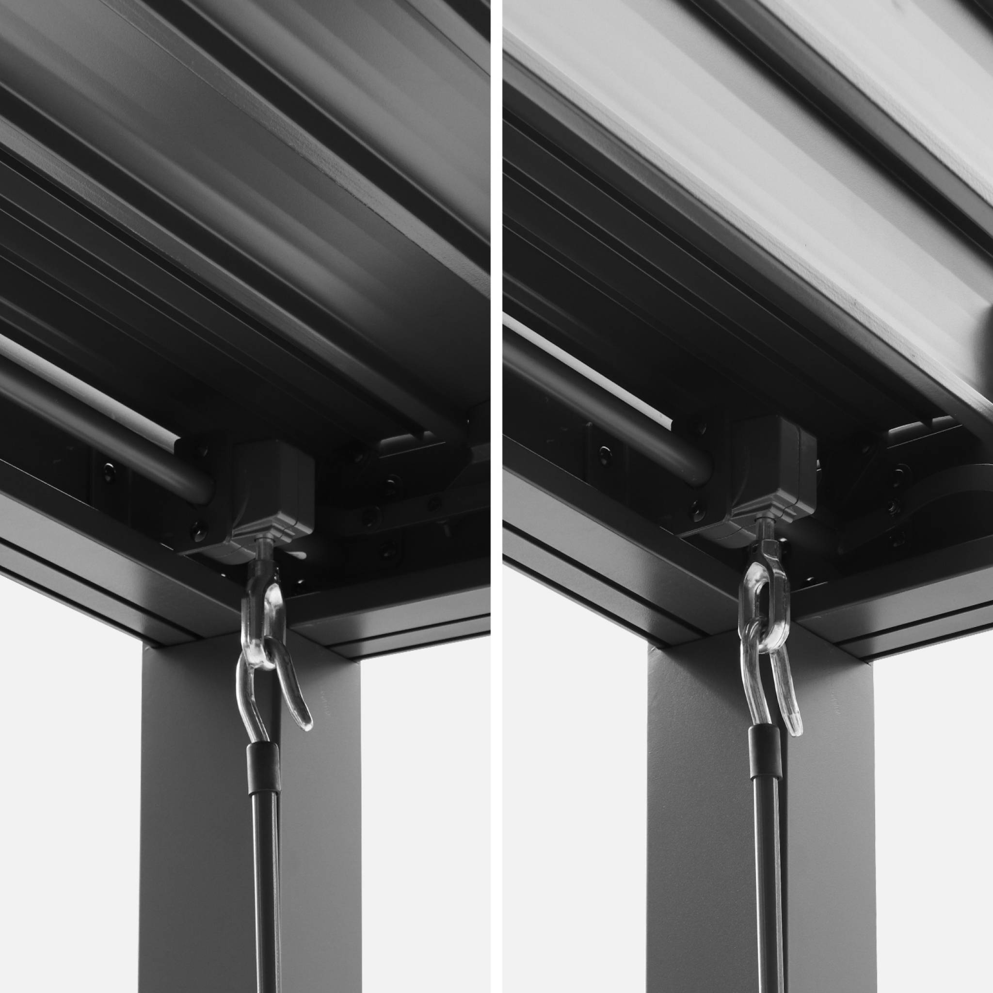 Pergola bioclimatique anthracite. Aluminium et acier. 3x4m. Lames orientables