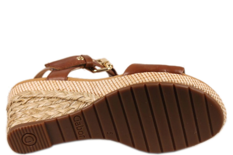 GABOR COGNAC FARVET SANDAL.