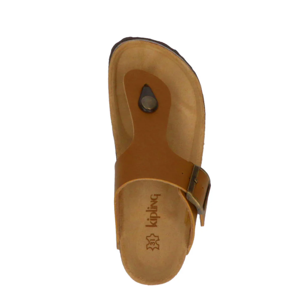 Kipling Juan 4leren teenslippers cognac