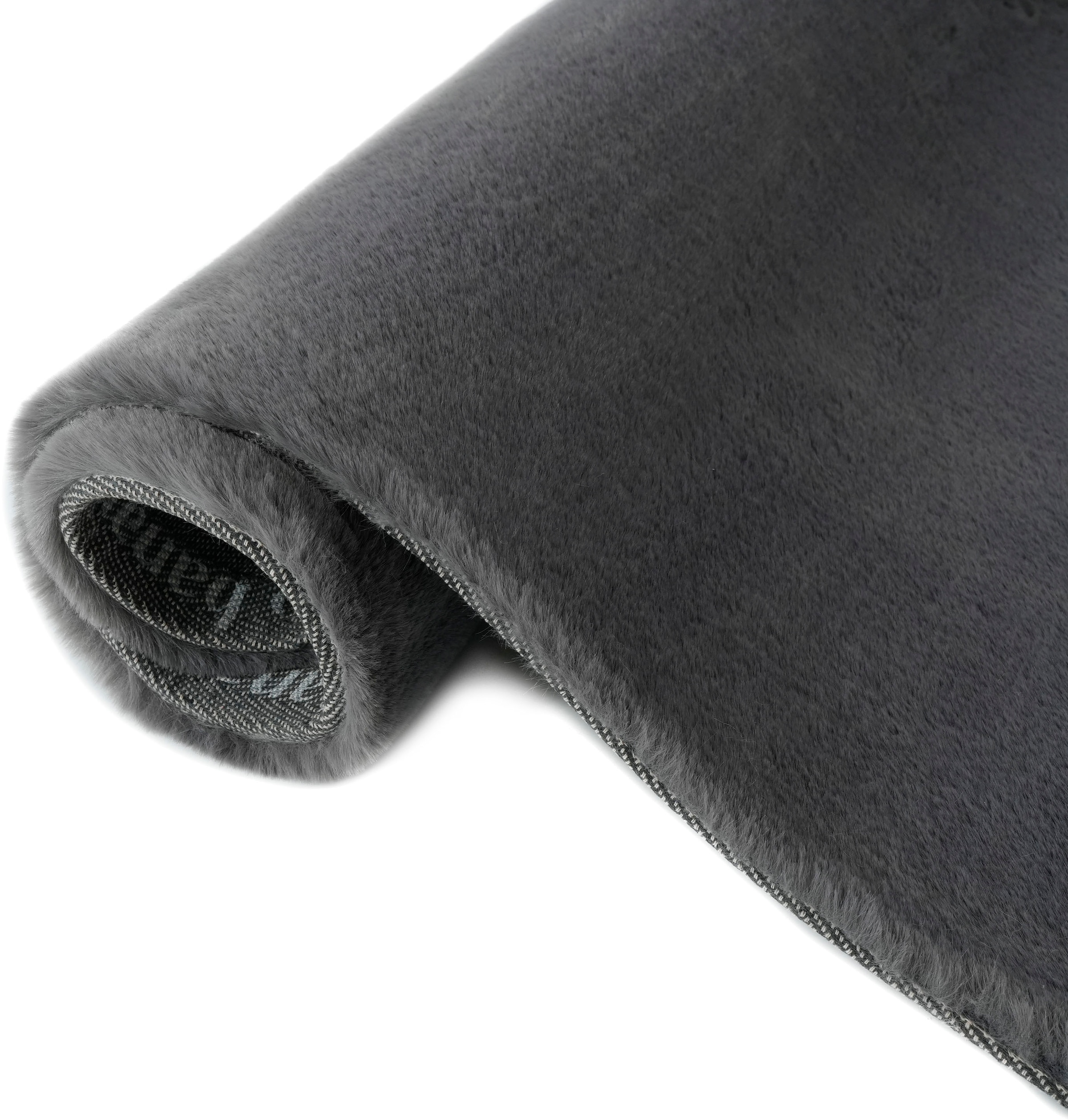 Bruno Banani Hochflor-Teppich »Rabbit 2 Bean, Kunstfell Teppich, Modern, besondere Form« U-förmig 25 mm Höhe Kaninchenfell-Haptik, Microfaser, Wohnzimmer, Schlafzimmer, Esszimmer