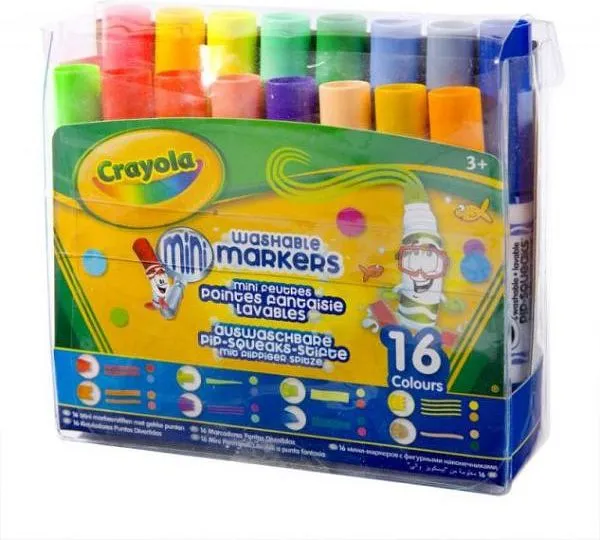 Crayola 16 Markers Pipsqueaks wacky tips, Flere, Flerfarvet, 16 farver, Blandet, Rund, 14 År