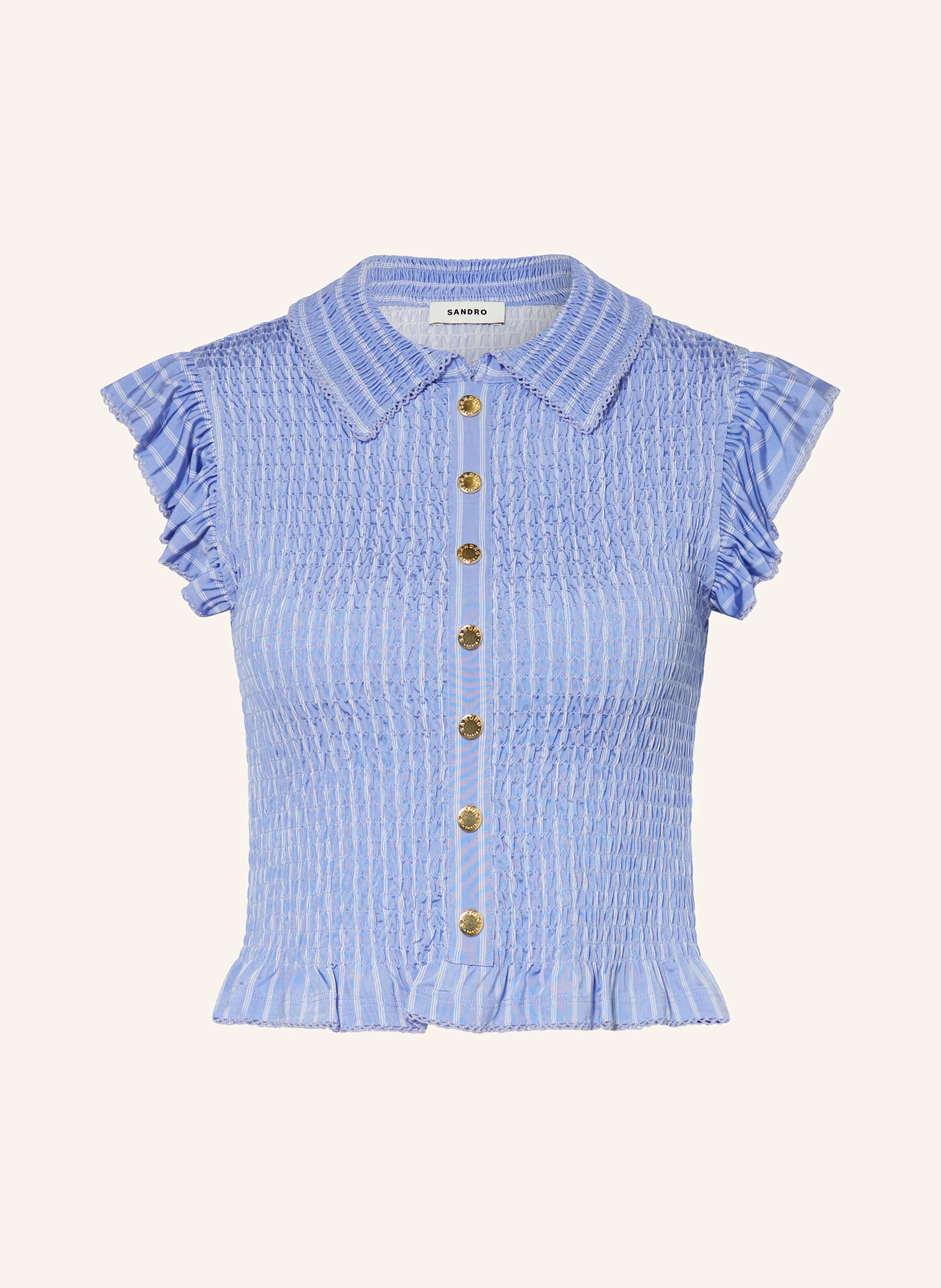 SANDRO Cropped-Shirt mit Rüschen