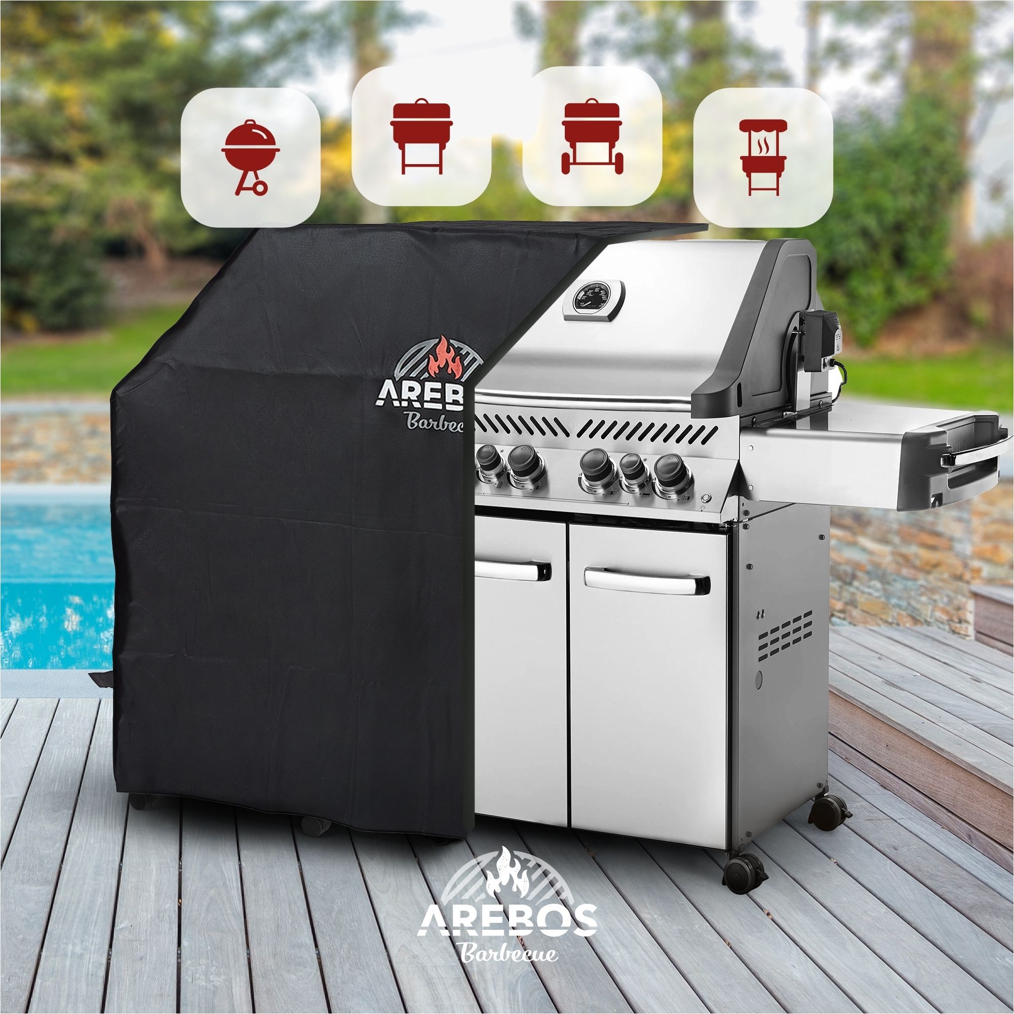 BBQ Grillhaube Abdeckung 152 x 71 x 112 cm