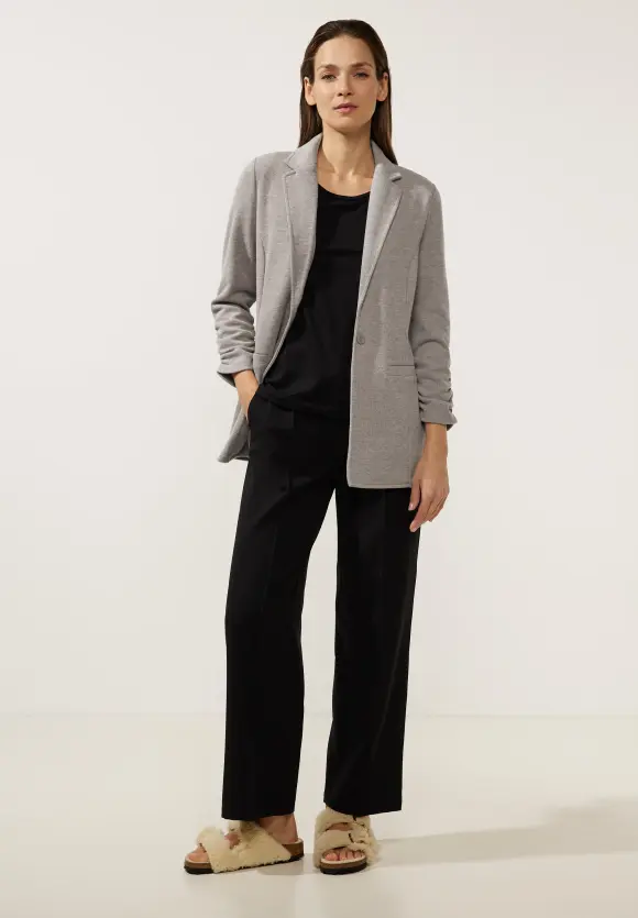 Longblazer mit Raffung - whisper mocca melange