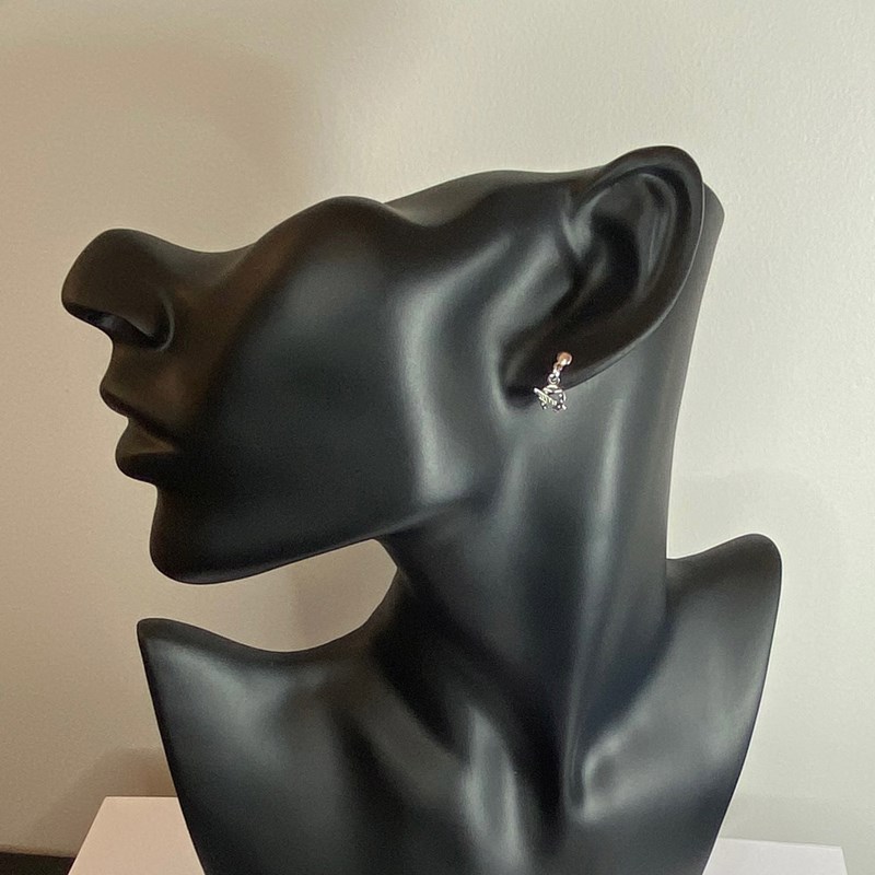 Boucles d'oreilles fer cheval et cravache qui pendent - Argent massif