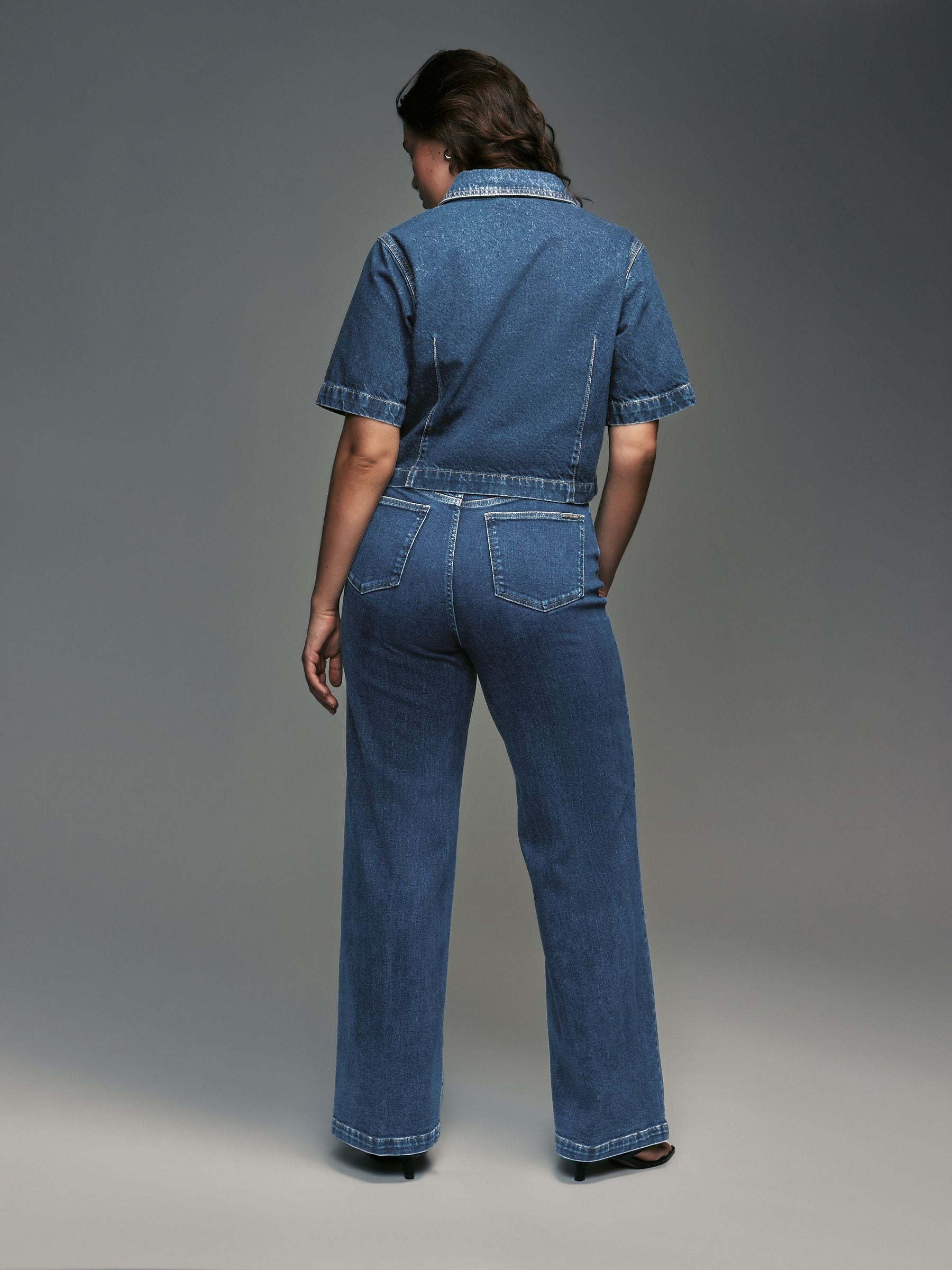 Donkerblauw - Jeans met wijde pijpen