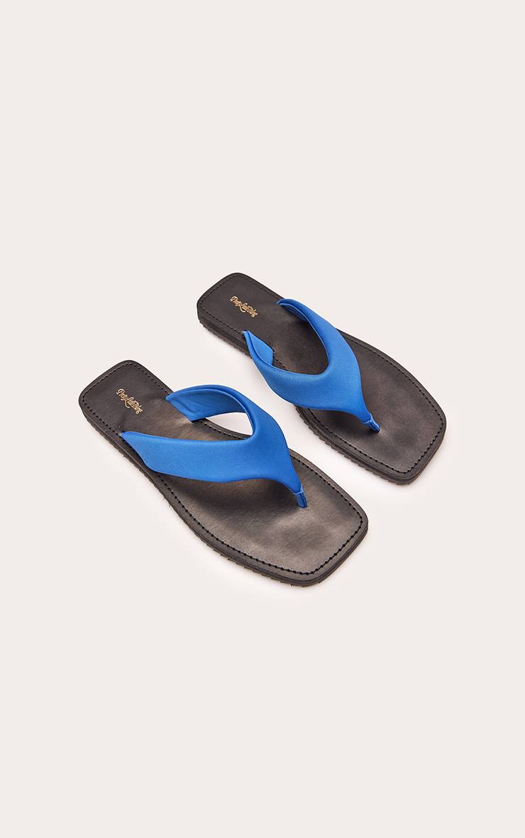 Bleu Cobalt Sandales Tongs À Entredoigt Matelassé En Néoprène