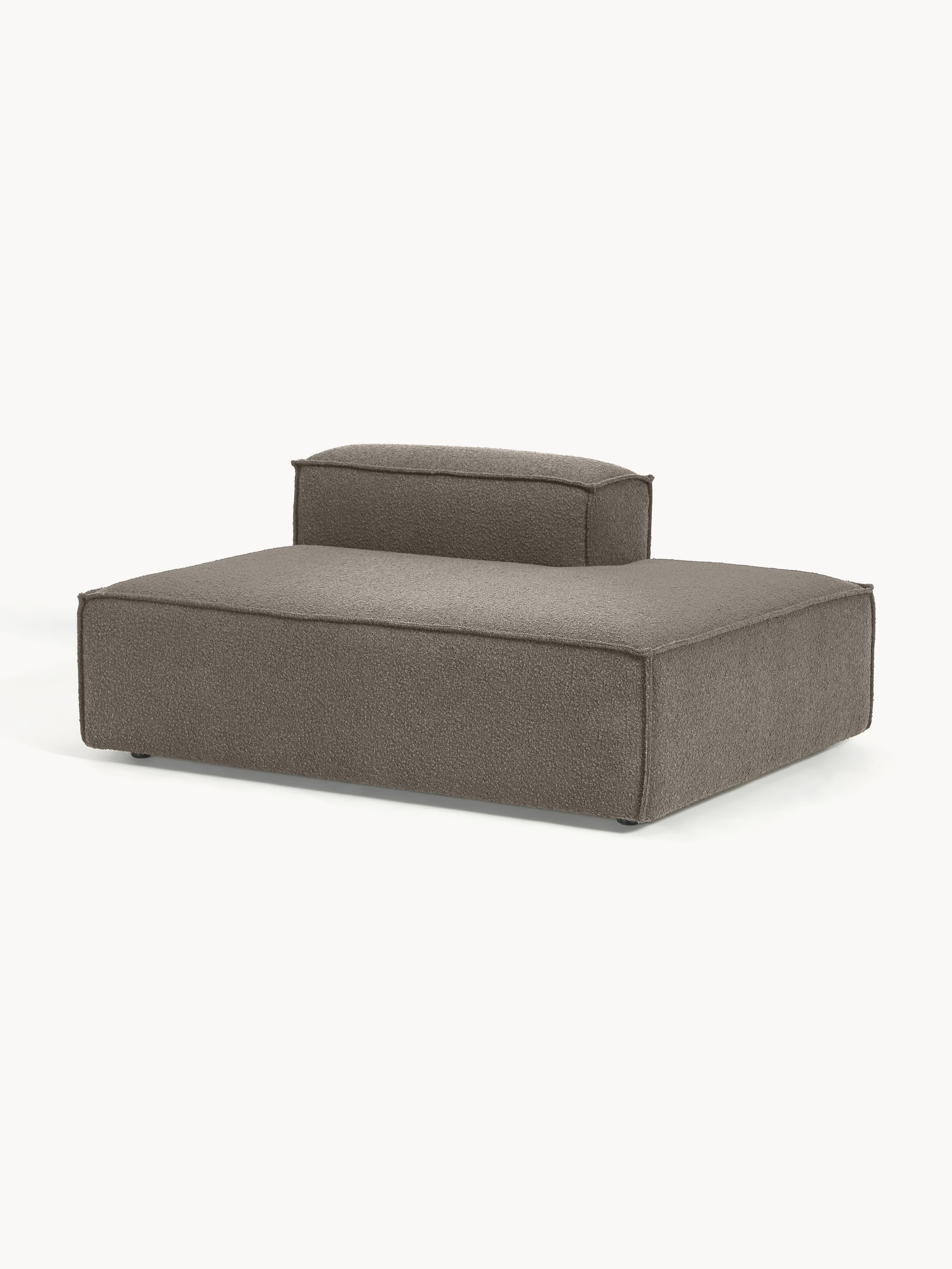 Chaise longue module Lennon uit bouclé