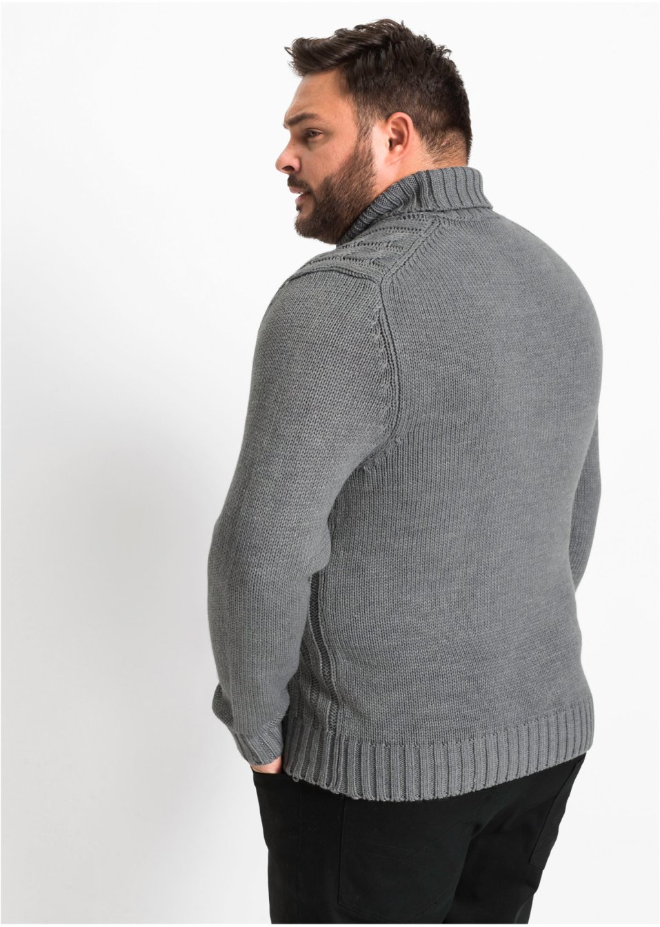 Pull col roulé à motif torsadé