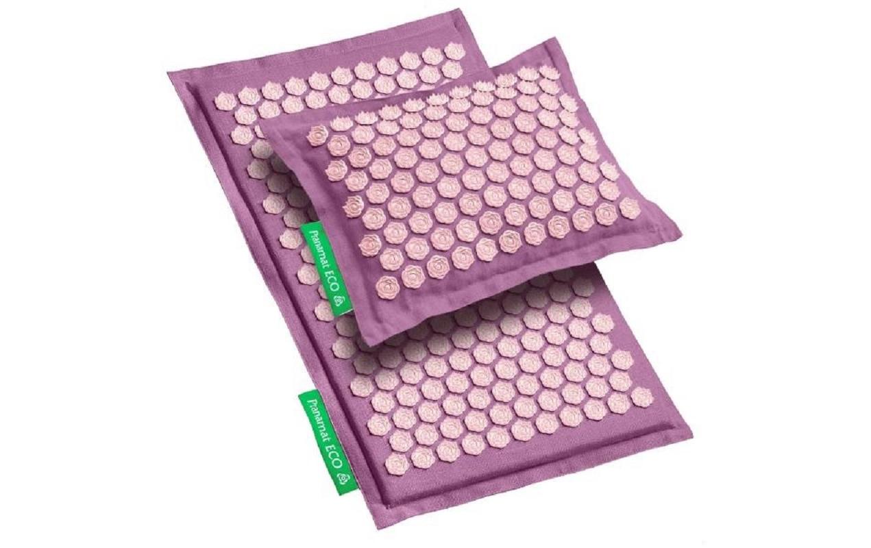 Eco Massage Set – Matte + Kissen Limited Edition Dunkelrosa<br>Nahhaltiges, handgefertigtes Rücken- und Kopfmassage Set