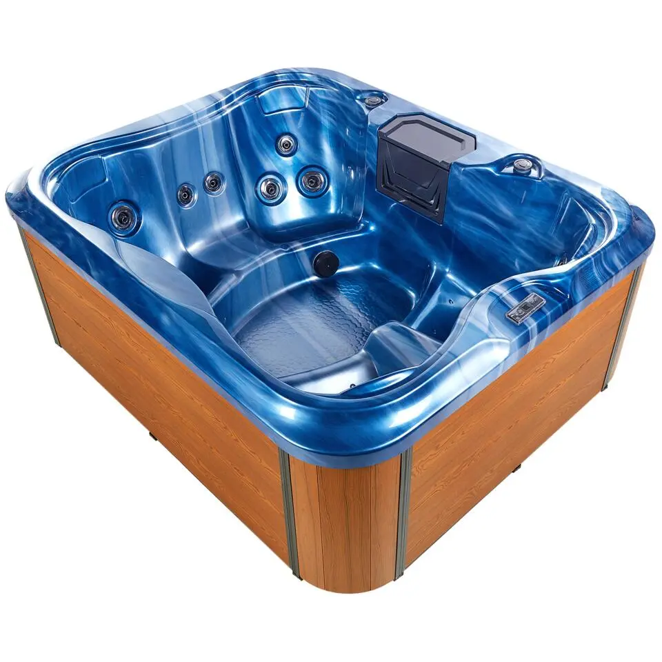 ARCELIA - Whirlpool buitenbad - Blauw - 215 x 180 cm - Acryl